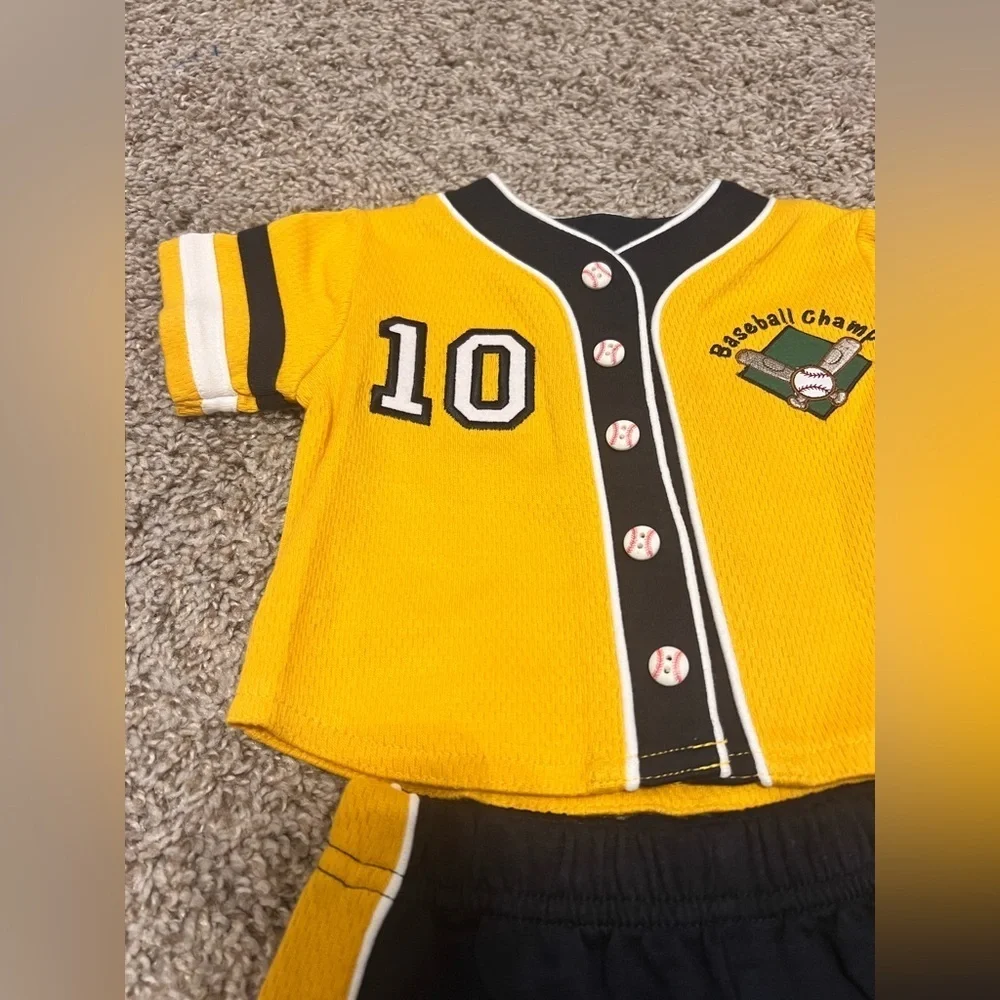 NWT: Vintage Little by Little Two Piece Baseball Set size 3/6 months